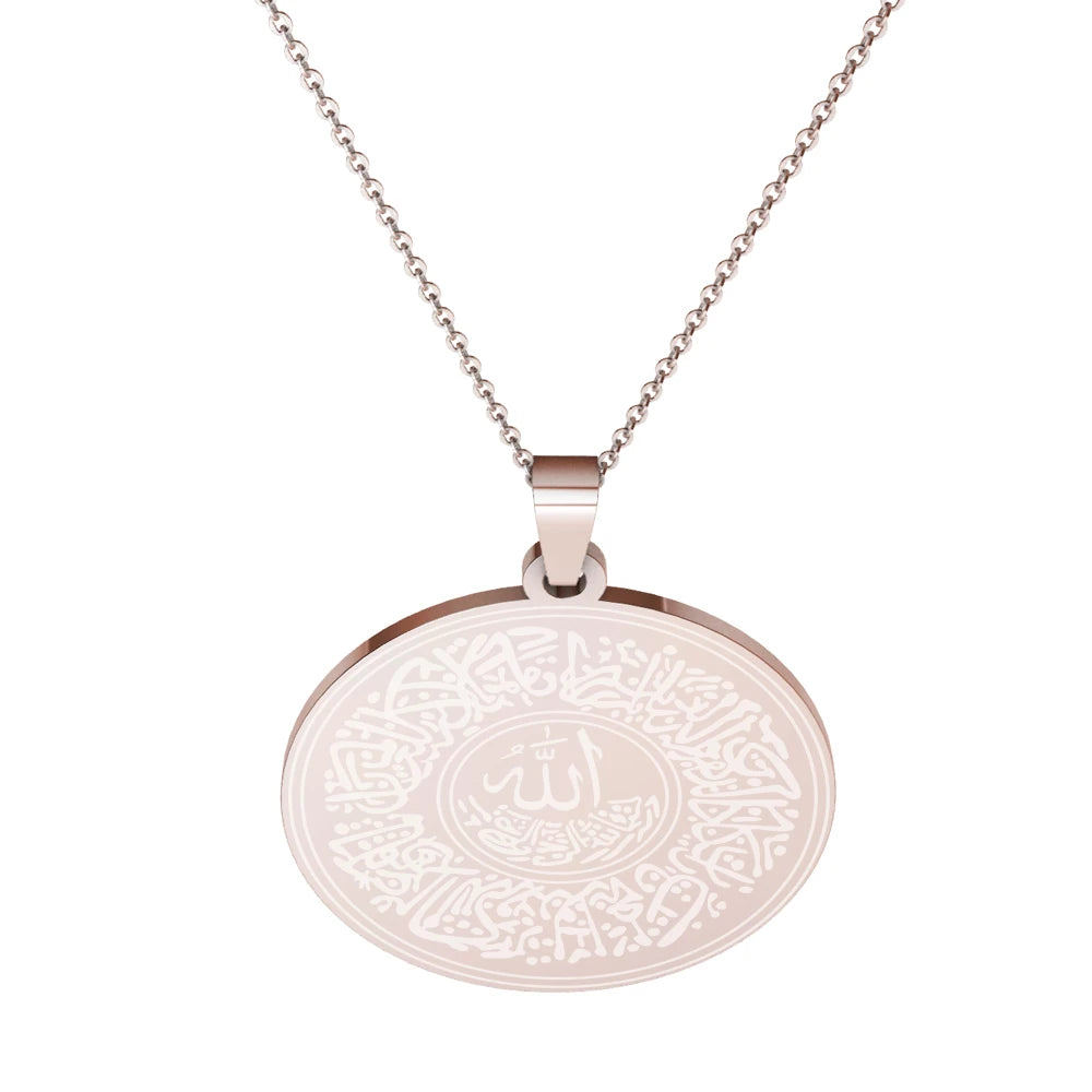Necklace Islam Muslim Religious Totem Kaaba Necklace Islamic Jewelry for Men Joyeria Chapa De Oro Steel Jewelry