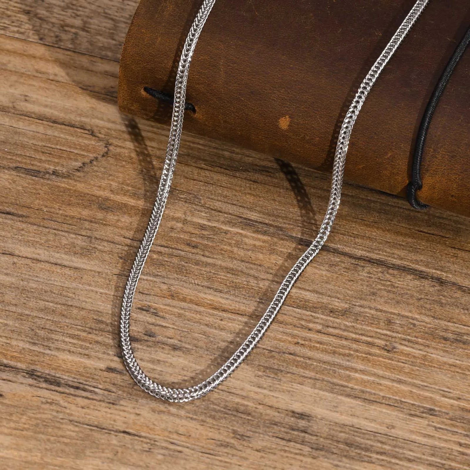 New Selling Chain Design for Men Waterproof Stainless Steel Foxtail Chain Woven Rope Necklace Weave Neck Chain