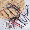 MK24012201 New Ethnic Braided Canvas Cloth Fabric Earless Neck Glasses Chain Holder String Strap Lanyard for Eyeglasses