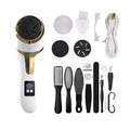 Portable Electric Foot Polisher IPX7 Waterproof 13-Head Callus Grinder Remover Skin Scrubber LCD Battery Household