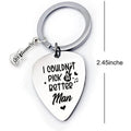 Guitar Stainless Steel Plucking Piece I Pick You Christmas Gifts Printed Black Metal Keychain Wholesale