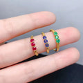 New Design S925 Sterling Silver Wedding Set Natural Sapphire Resizable Fine Rings at Low Price