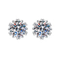 Wholesale Fashion Moissanite Stud Earrings 925 Sterling Silver Platinum Plated Classic Elegant Diamond Earrings