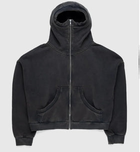 Custom Hot Sale Zip Hoodie Over Face Fleece 3d logo Puff Print Rhinestone Full Zip up Hoodie Custom Embroidered Hoodie
