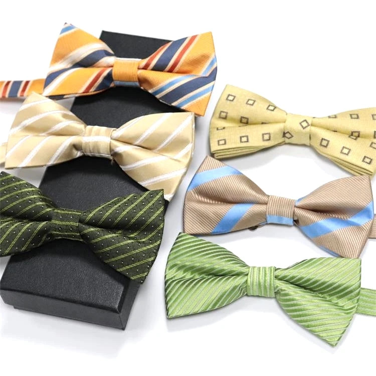 Hot Sale Solid Plaid Stripe Dot Floral Designs Men's Bow Ties Various Styles in Polyester-Factory Price Wholesale