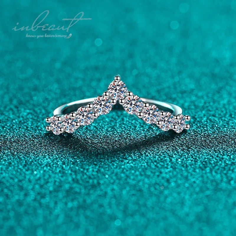 New Arrival Silver 925 Original Total 1 Carat Excellent Cut Diamond Test Past D Color Moissanite Arrow Ring Gemstone Jewelry