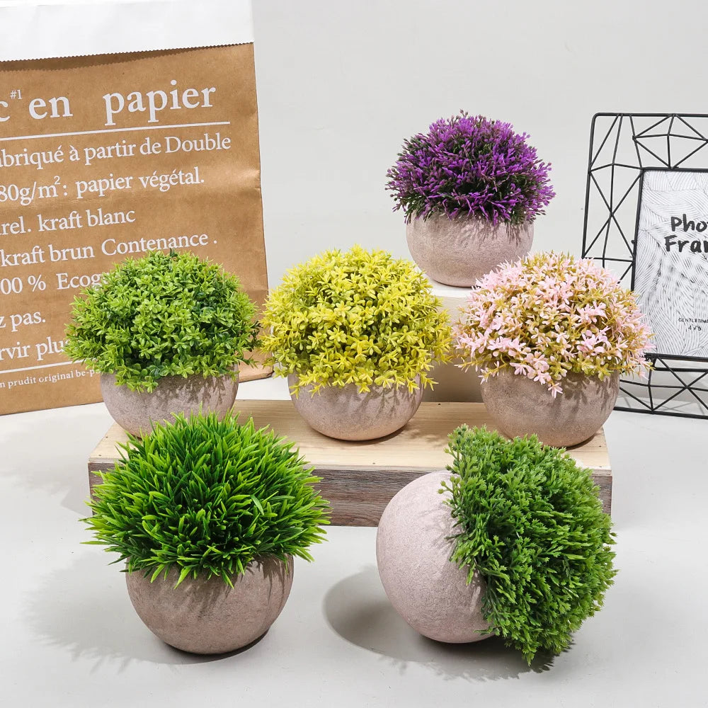Hot Greenery Artificial Plants Potted Plastic Faux Topiary Shrubs for Home Kitchen Office or Farmhouse Bathroom Decor