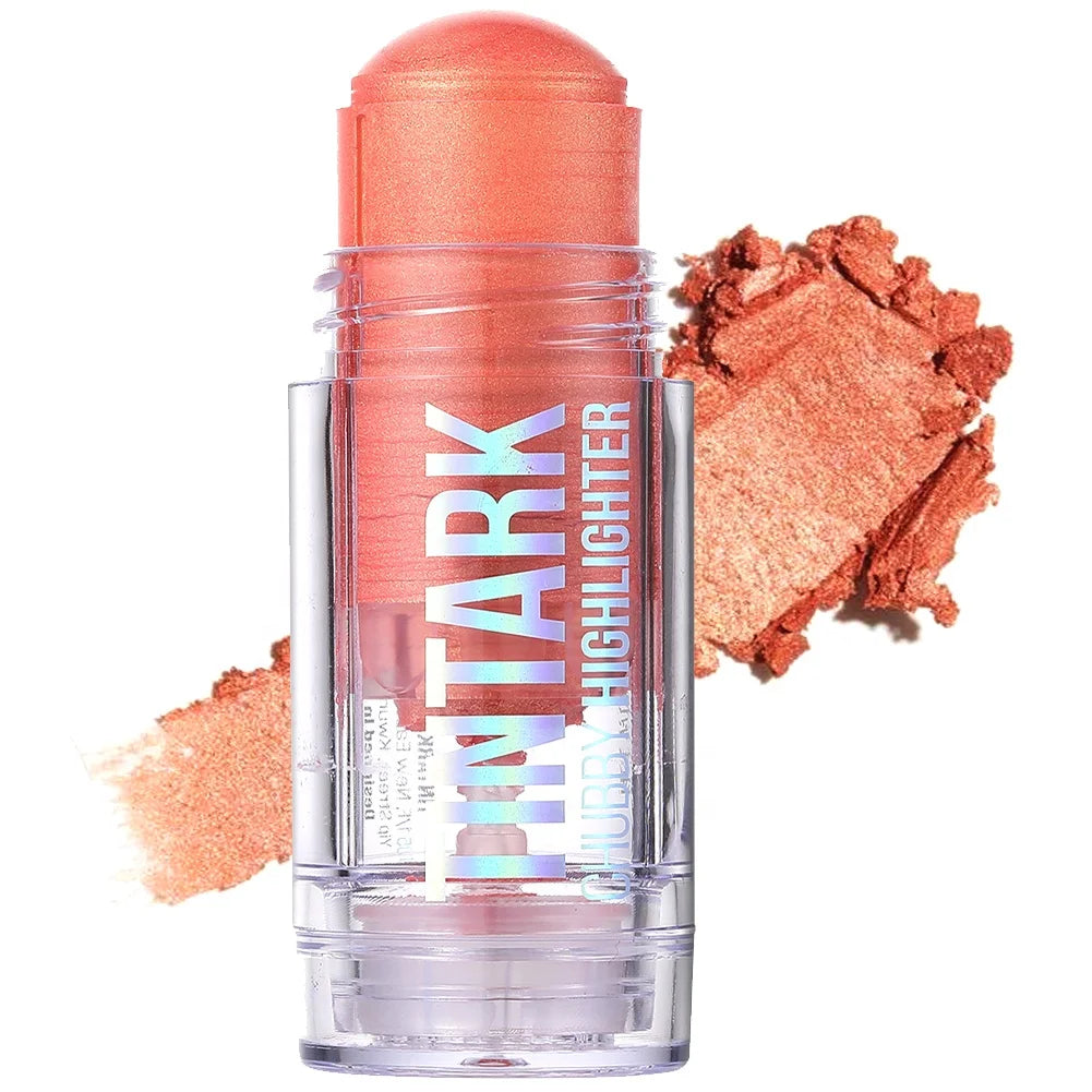 Talc Free Glitter Metallic Cream Shimmer High Lighter Stick Multi-use Makeup Highlighter Stick