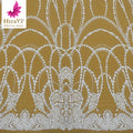 2023 New Luxury Elegant French White Pearls Beaded Sequins Wedding Bridal Lace Dress Fabric Wholesale African HY2355