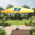 Big Yellow Modern Aluminum Frame Screen Printed Square Hotel Outdoor Furniture Umbrella for Garden Courtyard Park