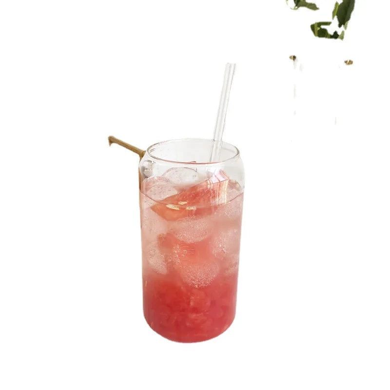 Ins Style 400 ml Drinking Glass Cup Mug Transparent Kitchen Office Heat-resistant  Juice Coffee Cup
