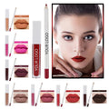 Hot Sale High Pigment Custom Logo Nude Brown Lip Gloss Matte Kit Lip Stick Lip Liner Set Private Label