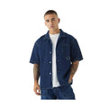 KY Homme Men's Vintage Denim Button-up Shirt 100% Cotton Boxy Fit Short Sleeves Breathable and Sustainable