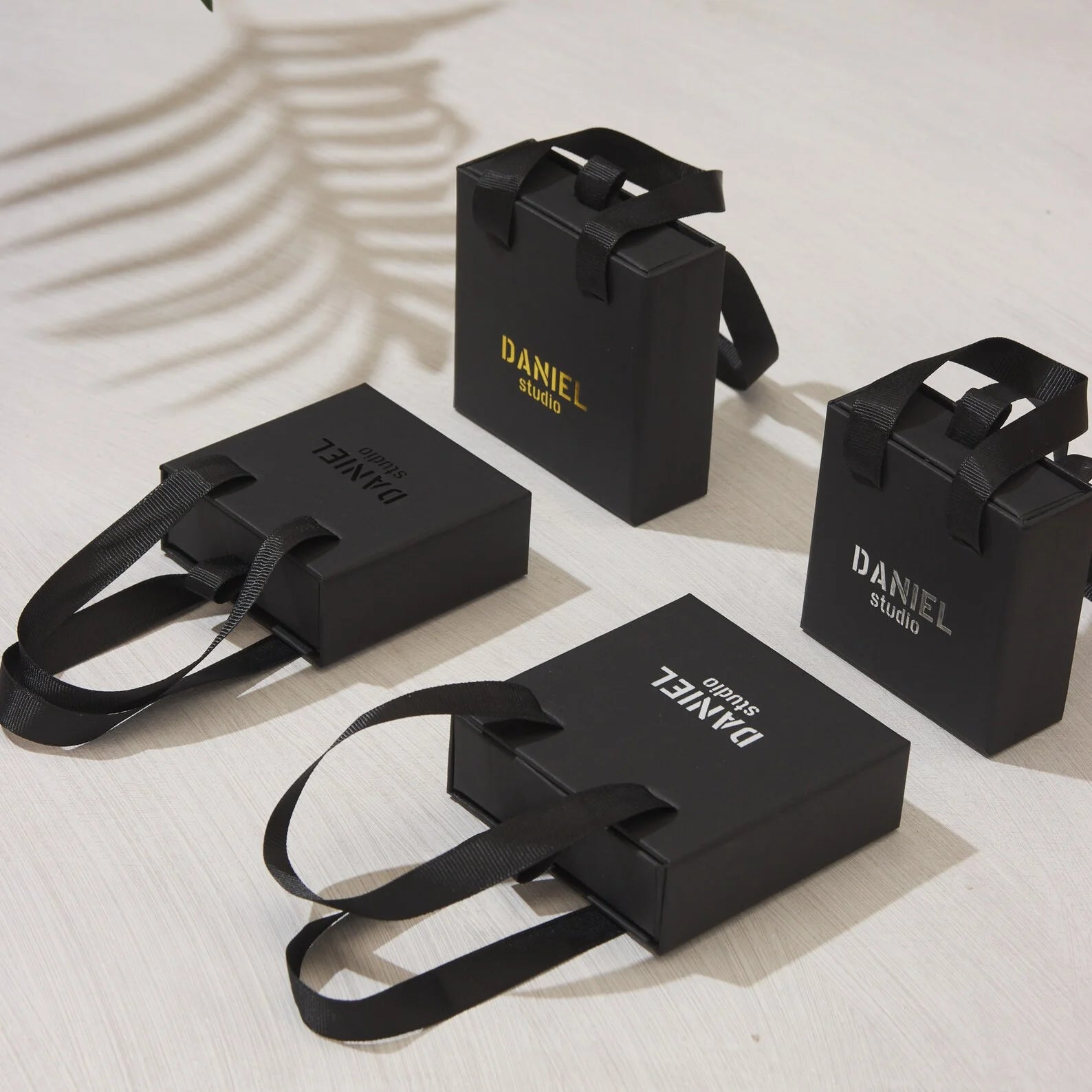 Jewellery Slide Packaging Box Black Luxury Black Jewelry Box Jewelry Sliding Box Packaging with Black Foam Handle