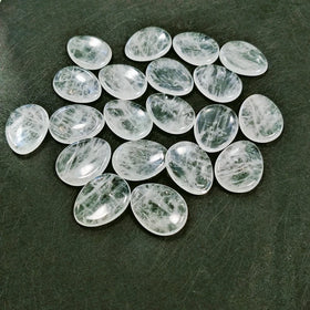 DIY Custom Colorful Natural Clear Quartz Worry Stone Tumb Stone Gemstone
