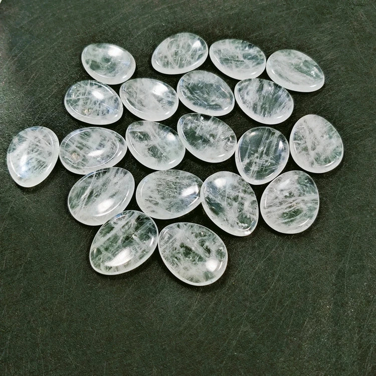 DIY Custom Colorful Natural Clear Quartz Worry Stone Tumb Stone Gemstone