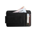 Custom Logo RFID Blocking Luxury Money Clip Wallet Leather Lanyard ID Card Badge Holder with ID Window
