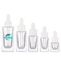 Empty Essential Oil Cosmetic Packaging 5ml 10ml 15ml 30ml 50ml Transparent Color Thick Glass square Dropper Bottle