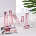 Rose Gold Top Travel Portable Rectangular 5ml 10ml Empty Refill Glass Perfume Bottles pink