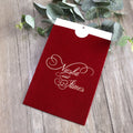 Custom Monogram Burgundy Velvet Pocket for GiftWeddingBusiness Invitation