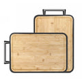 Stainless Steel Cutting Board Double Sided Cutting Board for Kitchen Heavy Duty Bamboo Wood Cutting Board with Juice Groove