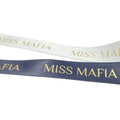 15mm Width Floral Polyester Grosgrain Ribbon Spool with Gold Silver Foil Custom Printed Roll for Wedding Gift Packaging