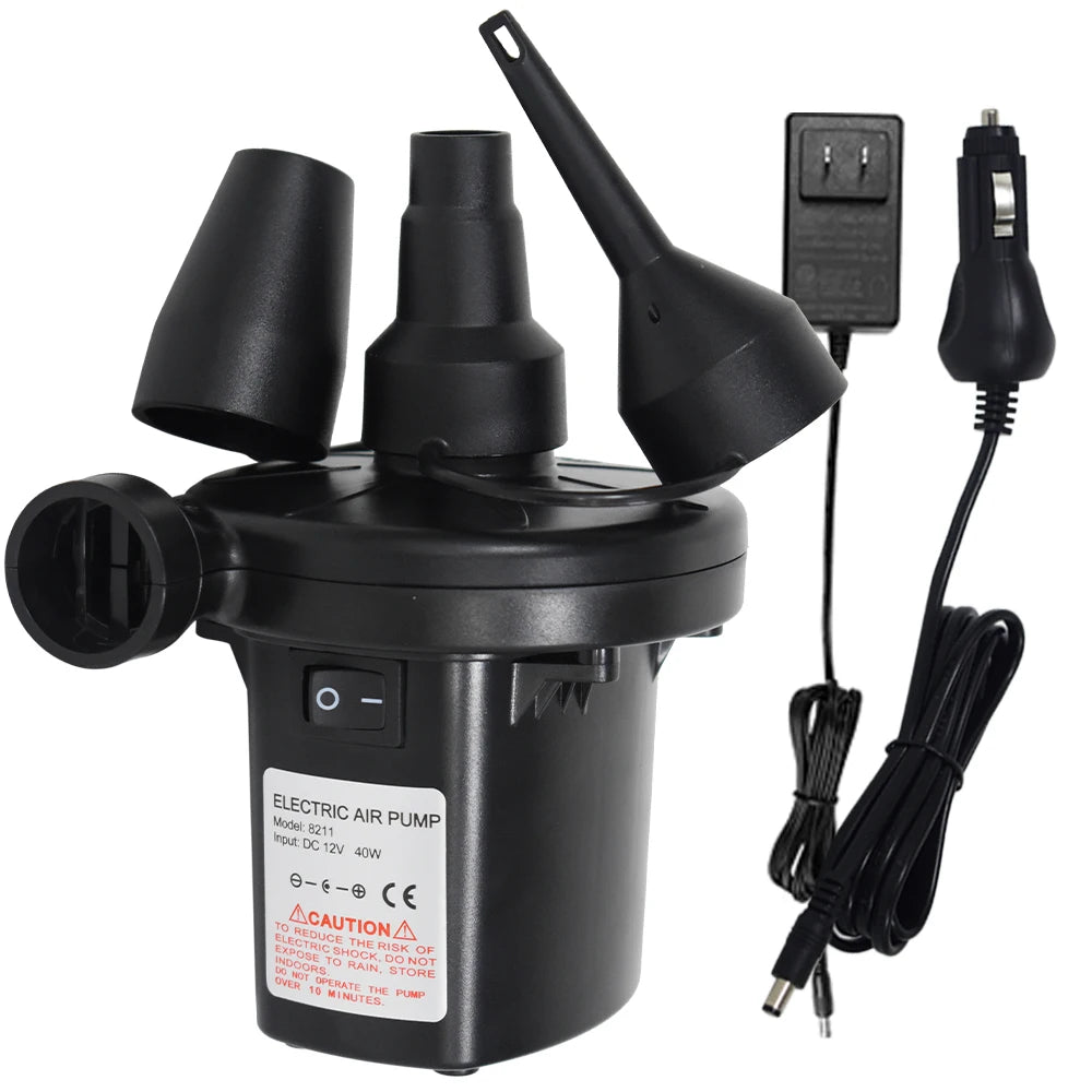 Portable Rechargeable Electric Air Pump Power 50W AC110-120/220-240v DC12v Home Car Two-Way Inflator for Toys Air Beds ABS OEM