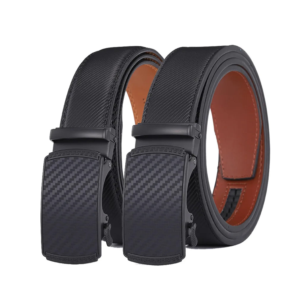 Custom Classic Fashion Casual Ratchet Automatic Buckle Real Pure Leather Men's Adjustable Waterproof Durable Belt