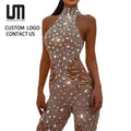 OEM Popular Fashion Trending Streetwear Elegant Sleeveless Slim Chic Pencil Pants Jumpsuit for Women