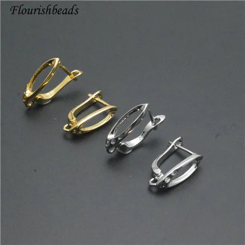 Good Quality Brass Metal Gold Silver Plated Oval Hollow U Shape Wholesale Fine Earring Hook Clasps for Dangle Earring Making