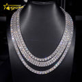 Hip Hop Luxury Classic Necklace 925 Silver 5mm 6.5mm Iced Out D Color VVS Moissanite Tennis Chain