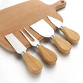 Hot Sale 4 PCS Set of Stainless Steel Cheese Knives with Wooden Handle for Butter Cutter Home Kitchen Tool