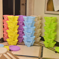 3 Petal Tower 5 Tiered Stackable Plastic Contemporary Home Strawberry Herb Garden Vertical Butterfly Flower Pot Movable Caster