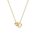 Girlfriend Gift Titanium Steel 18K Gold Plated Double Hollow Heart Necklace Micro Paved CZ Cubic Zircon Heart Necklace for Lover