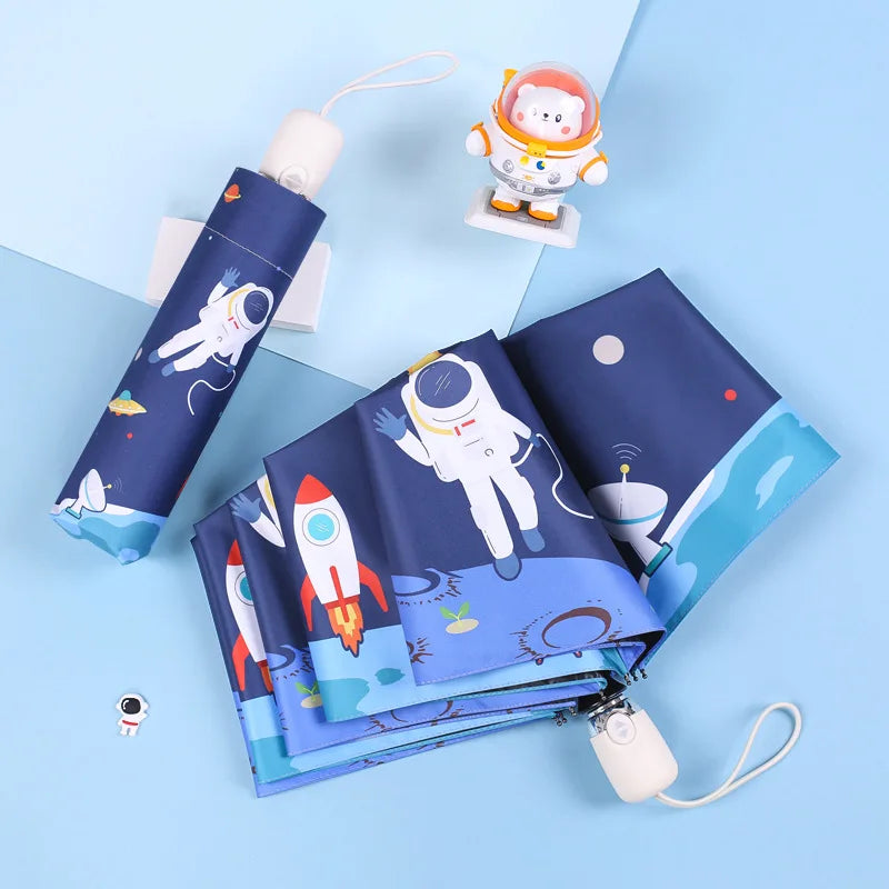 Personalized Cute Cartoon Pattern Children Umbrellas Paraguas Anti UV Sun Parasol School Kids Rain Gear Folding Umbrellas