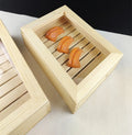 Japanese Cuisine Wooden Sashimi Box with Lid Fish Salmon Wooden Box Beef Plate Box Restaurant Tableware Food Storage