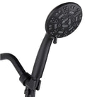 Luxury 8 Modes Handheld Shower Head Water Black Saving Shower Head Set with Shower Hose and Bracket