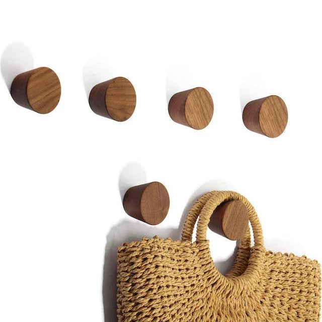 CUSTOM Wall Mounted Cone Wooden Coat Hooks for Living Room Hanging Coats Hats Wood Wall Hooks