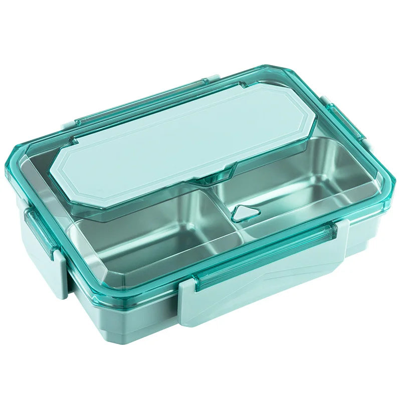 Customized Wholesale 304 Stainless Steel Bento Lunch Tray OEM ODM Students Cafeteria Rectangular Lunch Box Insulated Lunch Box
