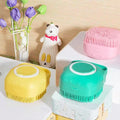 Silicone Pet Shower Brush with Soap Dispenser Plastic Bath Massage Cat & Dog Brush for Bathroom Use