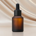 Luxury 30ml 50ML Frosted Amber Glass Dropper Serum Bottle Round Cylinder with Sloping Shoulders for Facial Cleanser Face Cream