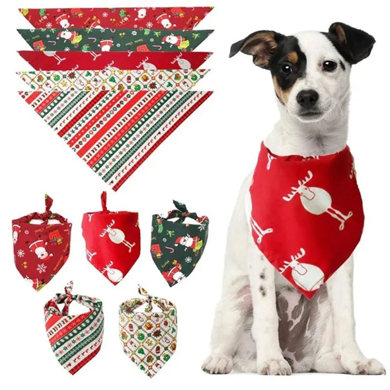 100% Cotton Christmas Pet Triangle Bandana Scarf Cat Dog Bandanas