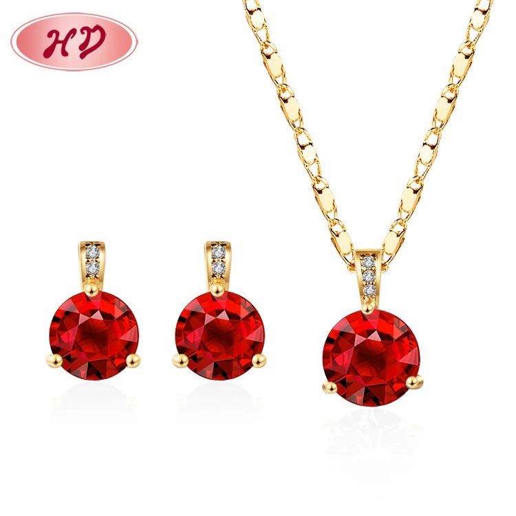 Wholesale Jewelry China 18K Gold Plated Jewelry Sets Sutd Earring and Necklace for Jewelry Women