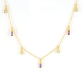 ROXI 18K Gold Plated 925 Sterling Silver Chain Pendant Necklace With Many Rectangle Zircon