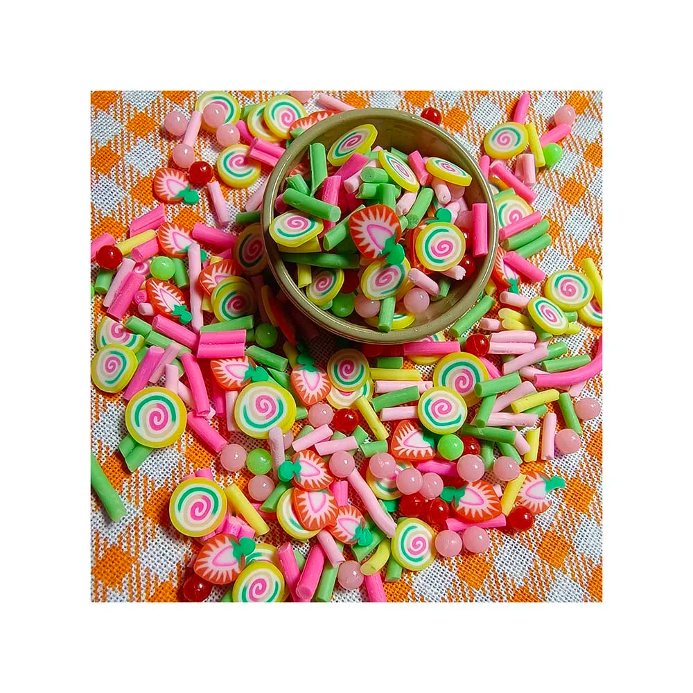 Mixed Pearl Rhinestone Fruit Slices Polymer Clay Sprinkles for Crafts DIY Making Slime Filling Material Accessories