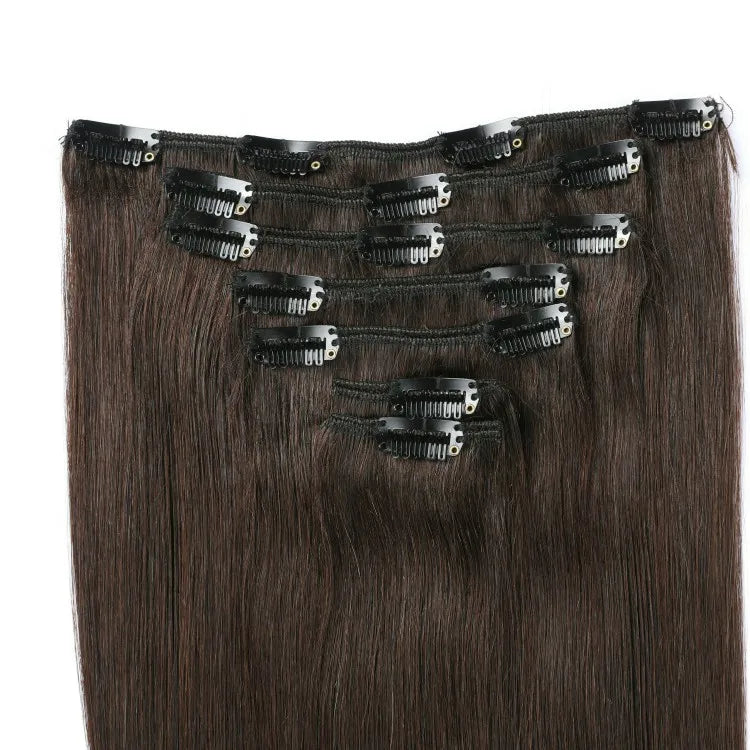 Factory Wholesale Lace Clip in Human Hair Extensions100g Double Drawn Original Natural Straight Cuticle Aligned Brazilian Hair