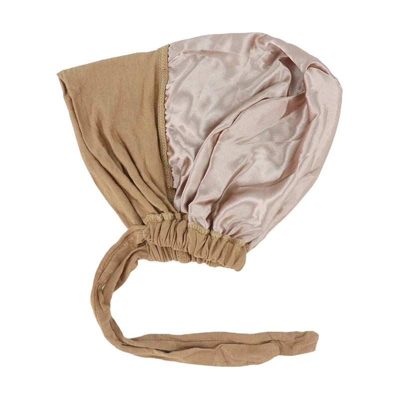 Wholesale Jersey Inner Hijab Cap With Satin Lining Tie Back for Muslim Women Under Dress