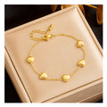 New Minimalist Tarnish Free 18k Gold 316L Stainless Steel Heart Charm Bracelet for Women Jewelry