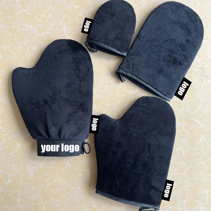 Custom Logo Wholesale Tan Glove Mousse Black pink Brown Fake Tan Self Tanner Applicator Kit Thumb Self Tanning Mitt