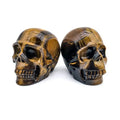 Wholesale  Natural Crystal Skull Hand Made Tiger Eye Skull Heading Golden Flash Crystal Carving for Decoration and Sale